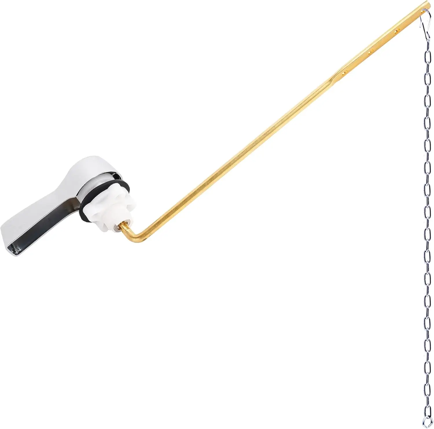 Universal Front Mount Toilet Handle Replacement Kit with Brass Lever and Stainless Steel Chains, Chrome
Universal Front Mount Toilet Handle Replacement Kit with Brass Lever and Stainless Steel Chains, Chrome