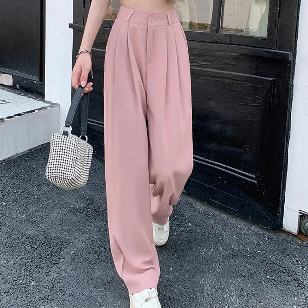 Loose Fit Women Pants Elegant High Waist Women's Suit Pants with Wide Leg Design for Office Streetwear Stylish Button Zipper Fly
Loose Fit Women Pants Elegant High Waist Women's Suit Pants with Wide Leg Design for Office Streetwear Stylish Button Zipper Fly