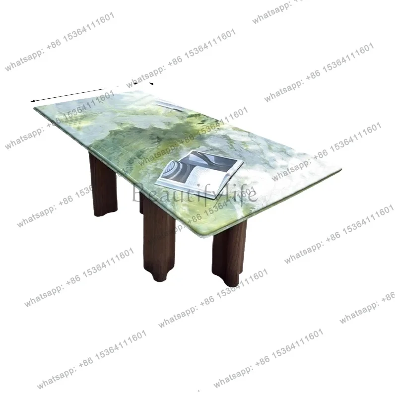Cold jadeite natural luxury stone dining table Italian minimalist light luxury green marble rectangular dining table
Cold jadeite natural luxury stone dining table Italian minimalist light luxury green marble rectangular dining table