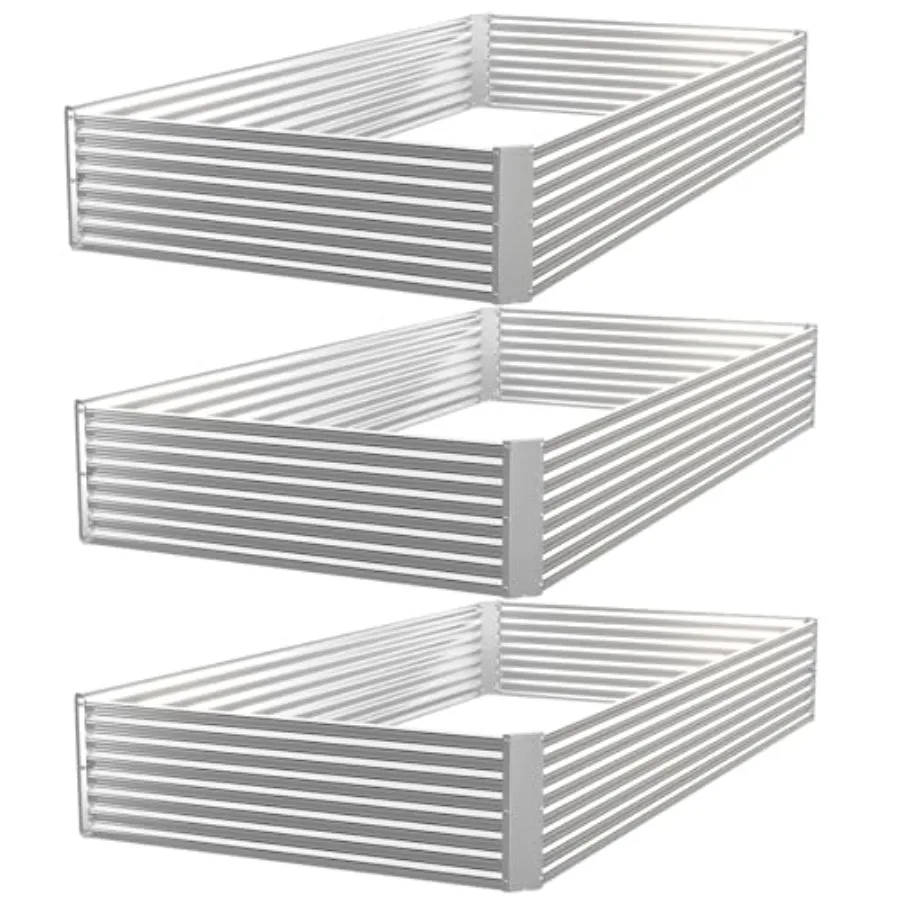 Pack Raised Beds for Gardening, Corrugated Galvanized Steel Raised Garden Bed, Outdoor Metal Above Ground Garden Bed for Vegeta
Pack Raised Beds for Gardening, Corrugated Galvanized Steel Raised Garden Bed, Outdoor Metal Above Ground Garden Bed for Vegeta
