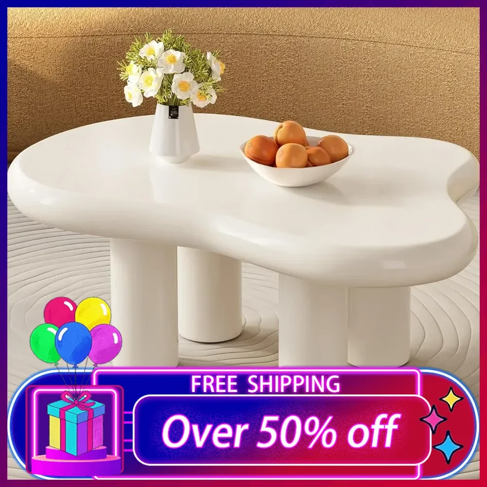 39.37" White Cloud Coffee Table with 4 Sturdy Support Legs, Small White Coffee Table, Round Edge,2.67" Thick Tabletop,Easy Match
39.37" White Cloud Coffee Table with 4 Sturdy Support Legs, Small White Coffee Table, Round Edge,2.67" Thick Tabletop,Easy Match