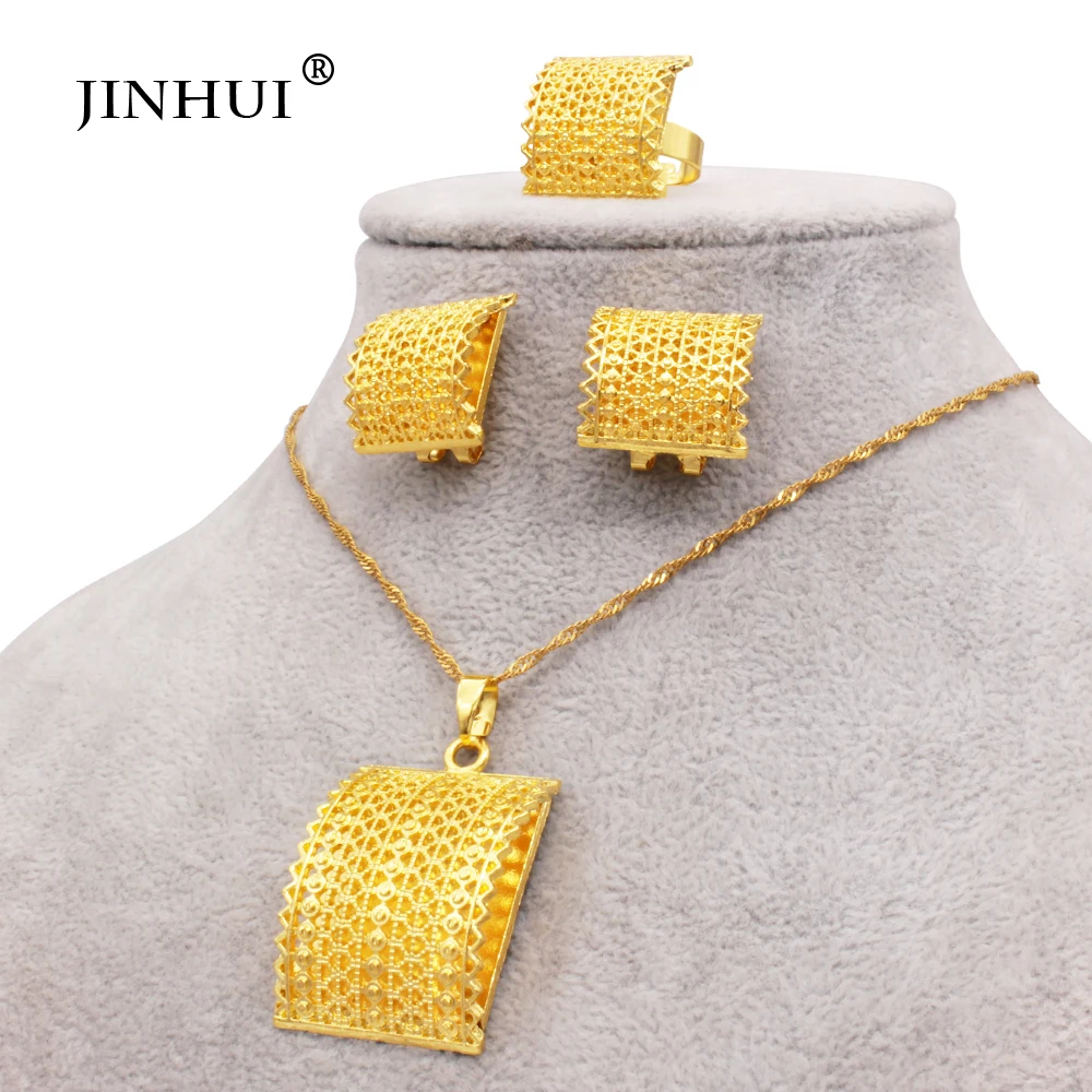 African luxury Necklace Earrings Ring wedding Jewelry Sets Gold Color Ethiopian Eritrean Engagement Ornament for women
African luxury Necklace Earrings Ring wedding Jewelry Sets Gold Color Ethiopian Eritrean Engagement Ornament for women