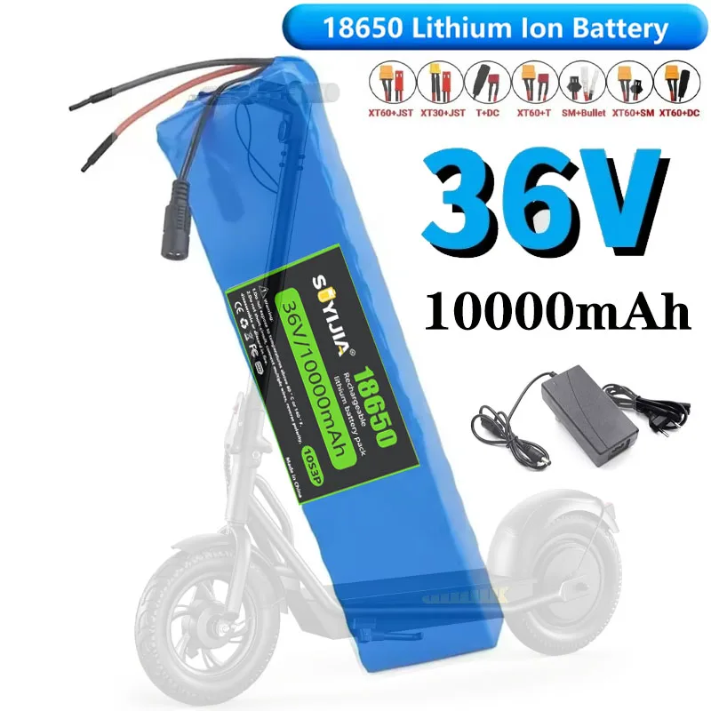 36V 10Ah Rechargeable Lithium Battery, 10S3P 1000W 18650 Battery Pack, Modified 36V Electric Scooter Battery with BMS, XT60 JST
36V 10Ah Rechargeable Lithium Battery, 10S3P 1000W 18650 Battery Pack, Modified 36V Electric Scooter Battery with BMS, XT60 JST