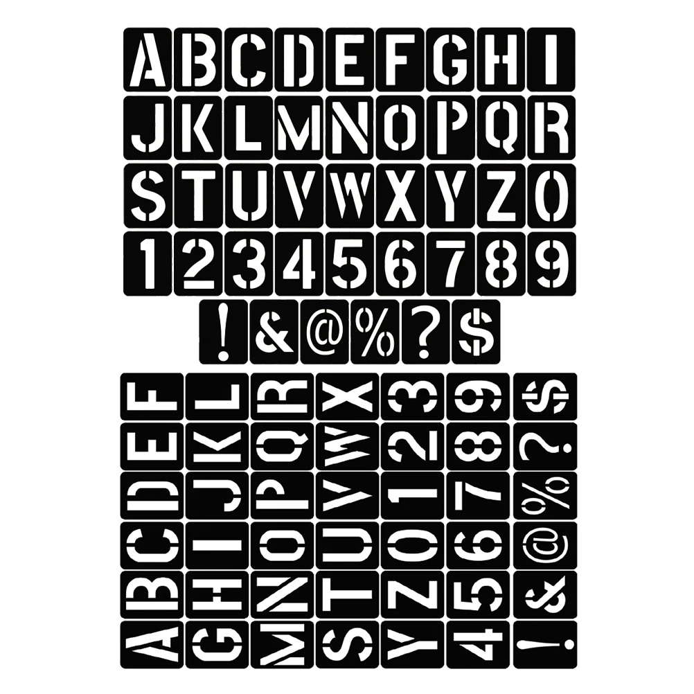2 Sets Black PP Stencils Alphabet Number Templates Hollow Design Ideal for DIY Crafts Painting Walls Furniture
2 Sets Black PP Stencils Alphabet Number Templates Hollow Design Ideal for DIY Crafts Painting Walls Furniture