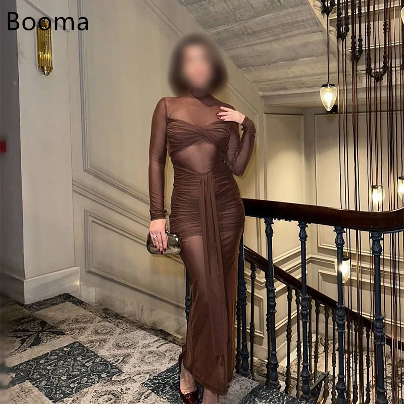 Booma Mermaid Prom Dresses High-Neck Formal Gowns for Women Blackless Tulle Pleat Evening Dress Customized 2025
Booma Mermaid Prom Dresses High-Neck Formal Gowns for Women Blackless Tulle Pleat Evening Dress Customized 2025