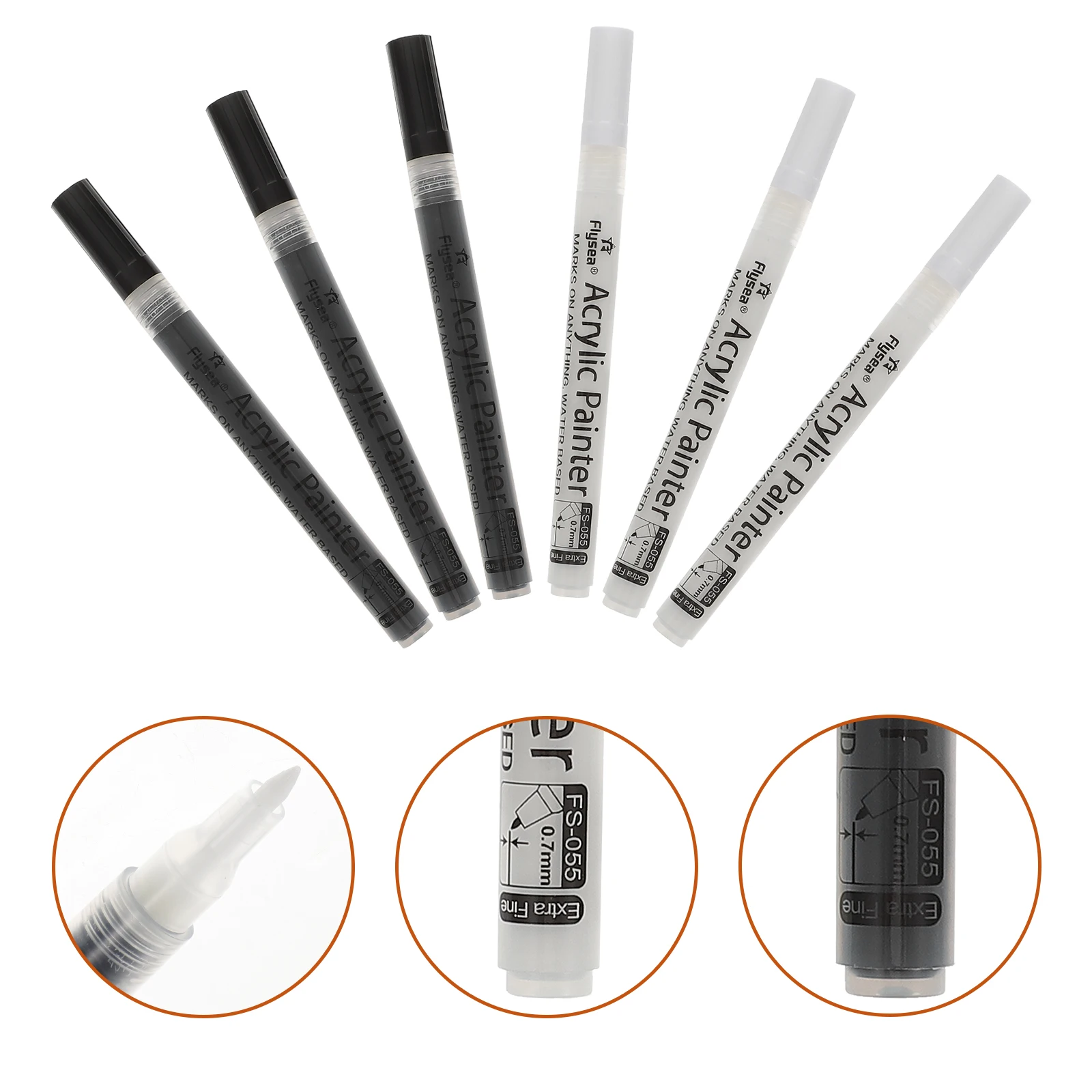 6 Pcs Acrylic Markers White Pen Mini Black Drawing Pens Painting Propylene Pigment Chalk Toddler Fine Tip
6 Pcs Acrylic Markers White Pen Mini Black Drawing Pens Painting Propylene Pigment Chalk Toddler Fine Tip