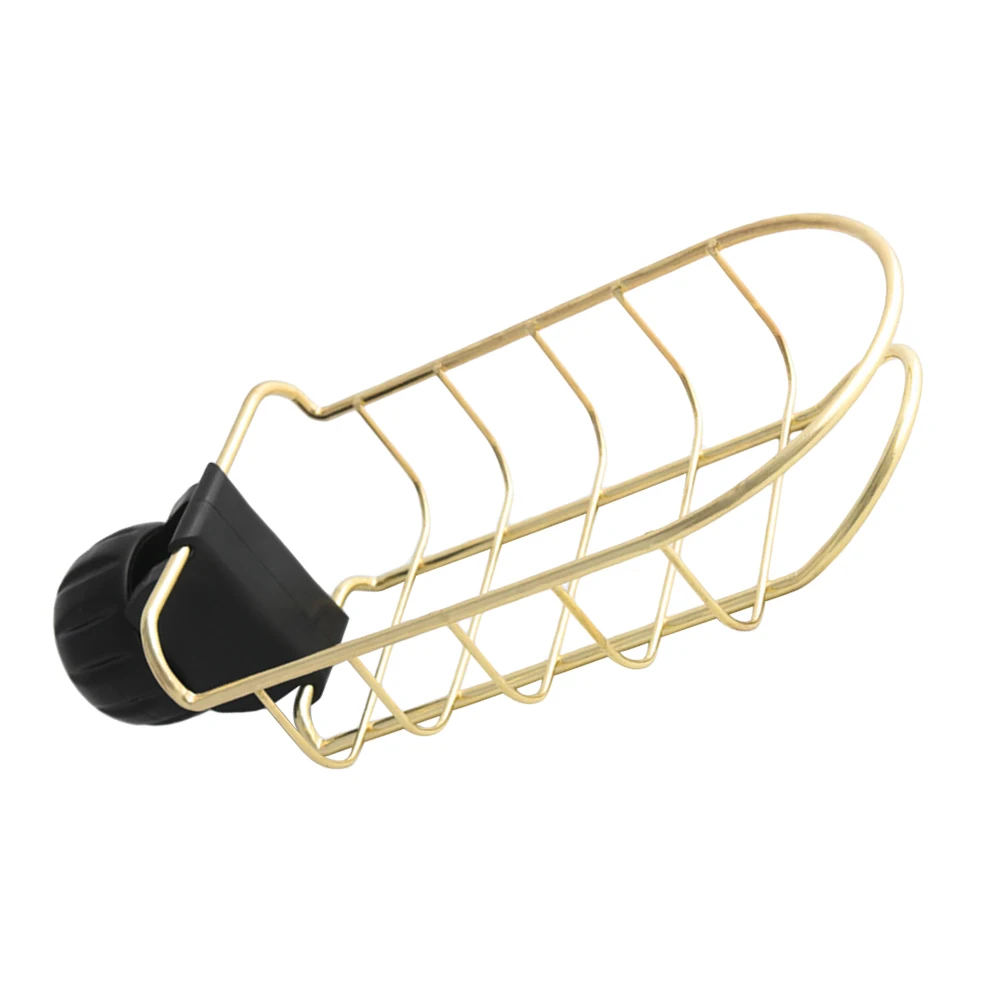 Water Tap Shelf Sponge Holder Adjustable Faucet Storage Rack Drain Design No Drill Kitchen Sink Organizer Clip-On Fixture Golden 
Water Tap Shelf Sponge Holder Adjustable Faucet Storage Rack Drain Design No Drill Kitchen Sink Organizer Clip-On Fixture Golden