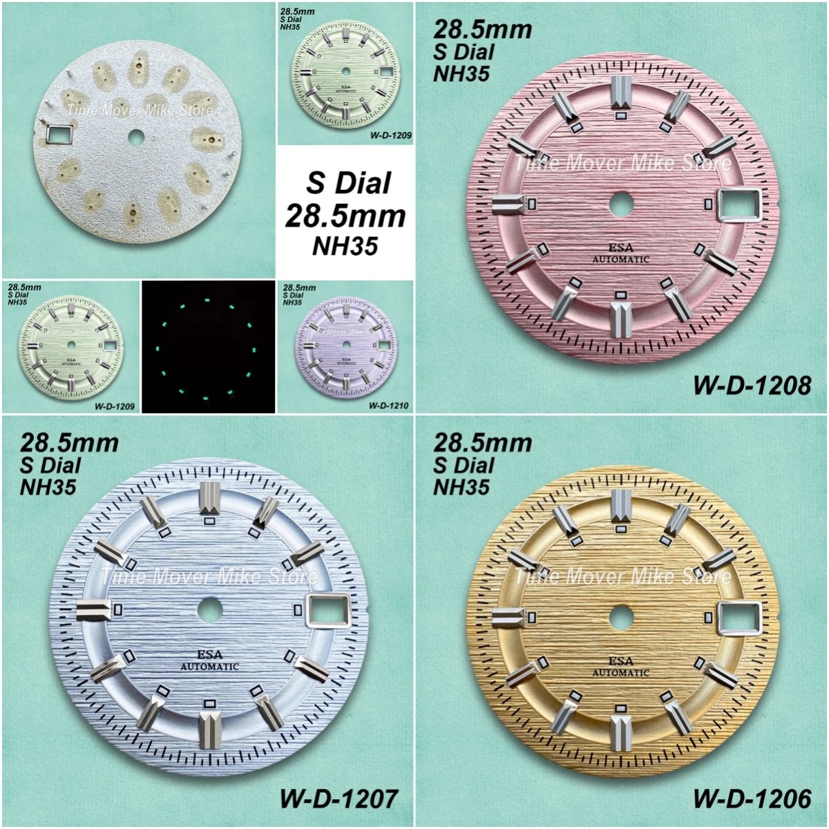 28.5mm S Logo Stripe Dial Fit NH35/NH36/4R/7S Japanese Automatic Movement Green Luminous Watch Modification Accessories
28.5mm S Logo Stripe Dial Fit NH35/NH36/4R/7S Japanese Automatic Movement Green Luminous Watch Modification Accessories