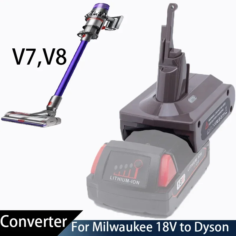 Battery Adapter for Milwaukee 18V To Dyson V7/V8 Lithium-ion Battery Adapter Portable Vacuum Cleaner Battery Converter
Battery Adapter for Milwaukee 18V To Dyson V7/V8 Lithium-ion Battery Adapter Portable Vacuum Cleaner Battery Converter