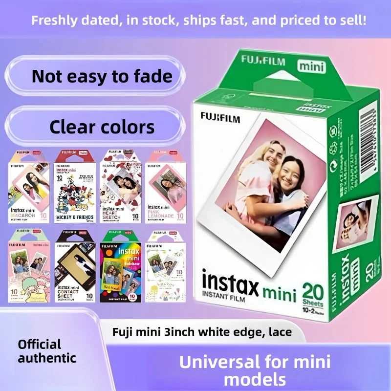 Fujifilm Instax Mini Film White Border 3-inch for Mini 7+/8/9/11/12/25/40/70/90
Fujifilm Instax Mini Film White Border 3-inch for Mini 7+/8/9/11/12/25/40/70/90