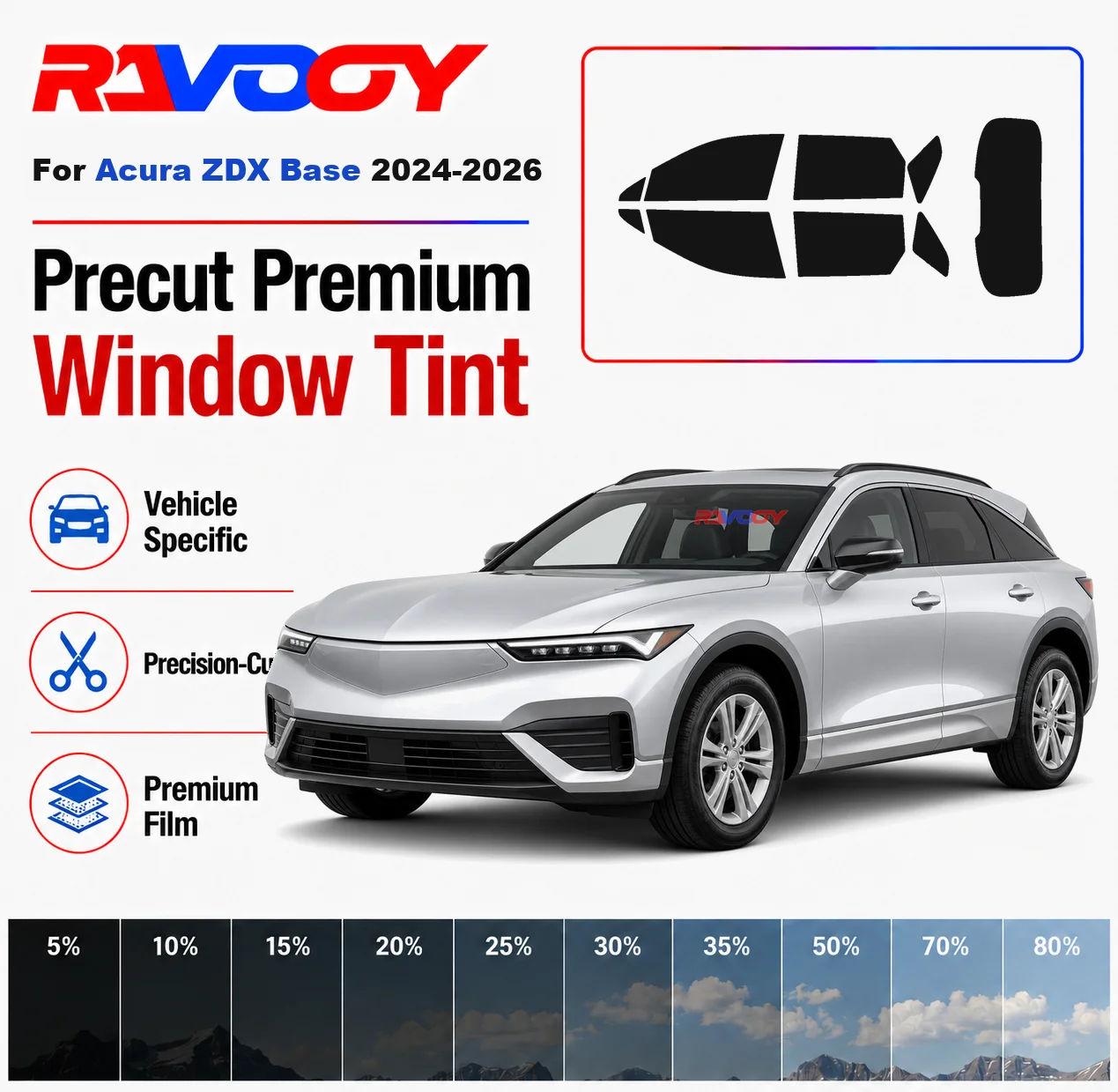 Premium Precut Window Tint Kit Front Rear Windows Rear Windshield For Acura ZDX Base 2024-2026 Complete Set Nano Ceramic Film
Premium Precut Window Tint Kit Front Rear Windows Rear Windshield For Acura ZDX Base 2024-2026 Complete Set Nano Ceramic Film