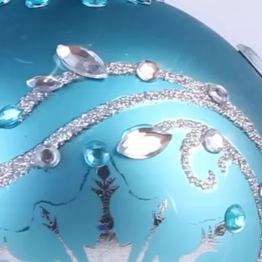 Christmas glass ball decoration creative 8cm lake blue diamond inlaid painted ball
Christmas glass ball decoration creative 8cm lake blue diamond inlaid painted ball