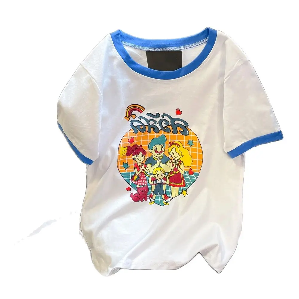 European Style Unique And Unique Cartoon Color Matching Short-Sleeved T-Shirts For Men And Women, Summer Niche Age-Reducing Cut
European Style Unique And Unique Cartoon Color Matching Short-Sleeved T-Shirts For Men And Women, Summer Niche Age-Reducing Cut