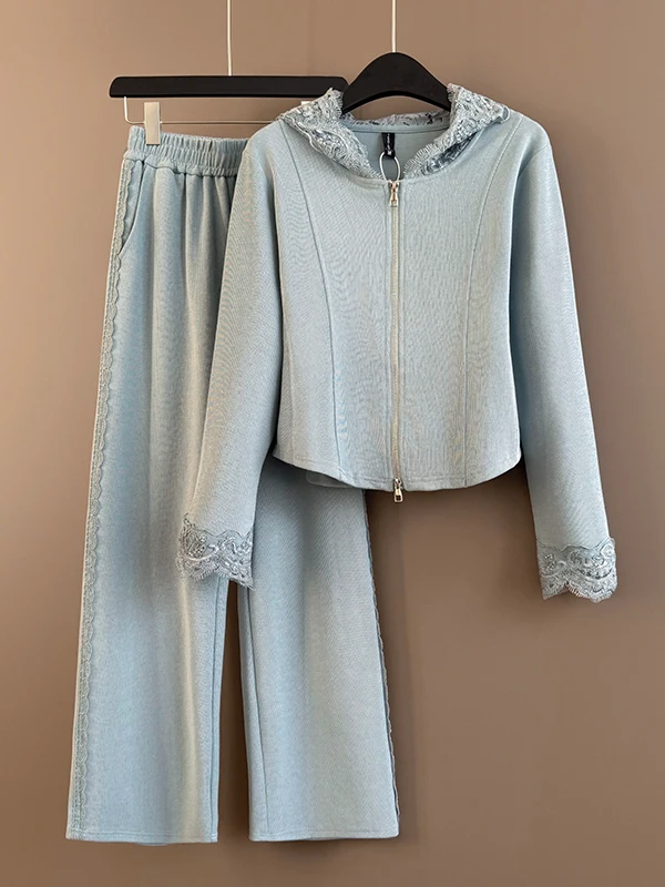 Stylish Korean Casual Sports Set Women's Blue Open Cardigan Top Wide Leg Pants Two Piece Set Beautiful Ageless Winter Fashion
Stylish Korean Casual Sports Set Women's Blue Open Cardigan Top Wide Leg Pants Two Piece Set Beautiful Ageless Winter Fashion