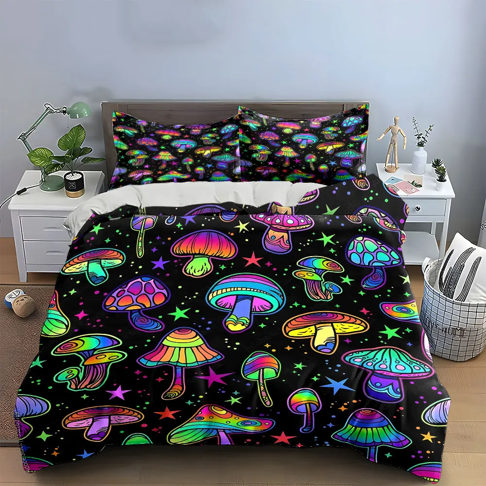 Colorful Mushroom Decor Set Bedding Set with 1 Duvet Cover 2 Pillowcases Single Double King Queen, Gift
Colorful Mushroom Decor Set Bedding Set with 1 Duvet Cover 2 Pillowcases Single Double King Queen, Gift
