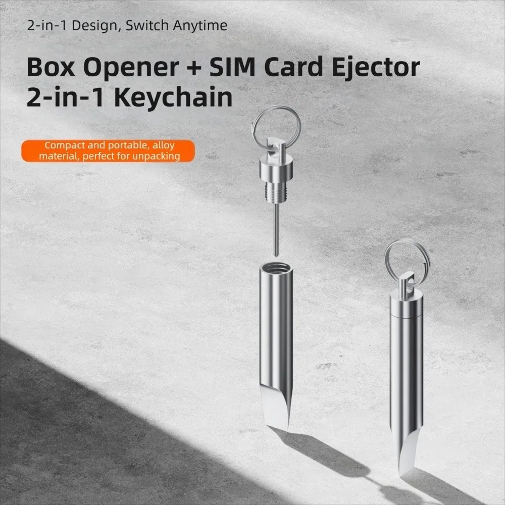 Professional 2 in 1 SIM Card Ejector Pin Keychain Portable Package Opener EDC Aluminum Alloy Parcel Unboxing File Tech Repair
Professional 2 in 1 SIM Card Ejector Pin Keychain Portable Package Opener EDC Aluminum Alloy Parcel Unboxing File Tech Repair