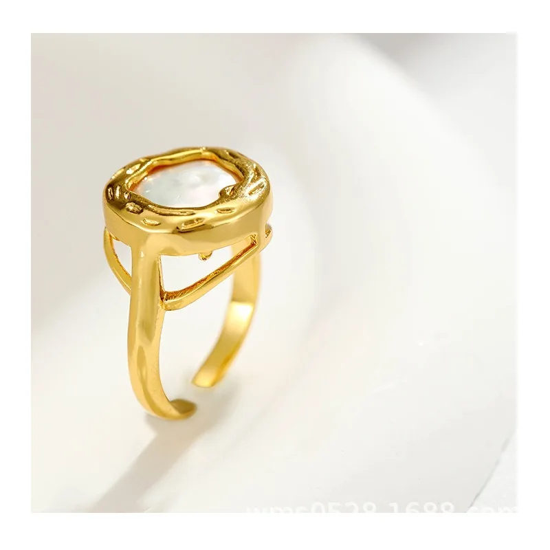 Ring Copper Plated Real Gold Embedded with Pearl Designer New Opening Design Qingdao Women's Niche
Ring Copper Plated Real Gold Embedded with Pearl Designer New Opening Design Qingdao Women's Niche