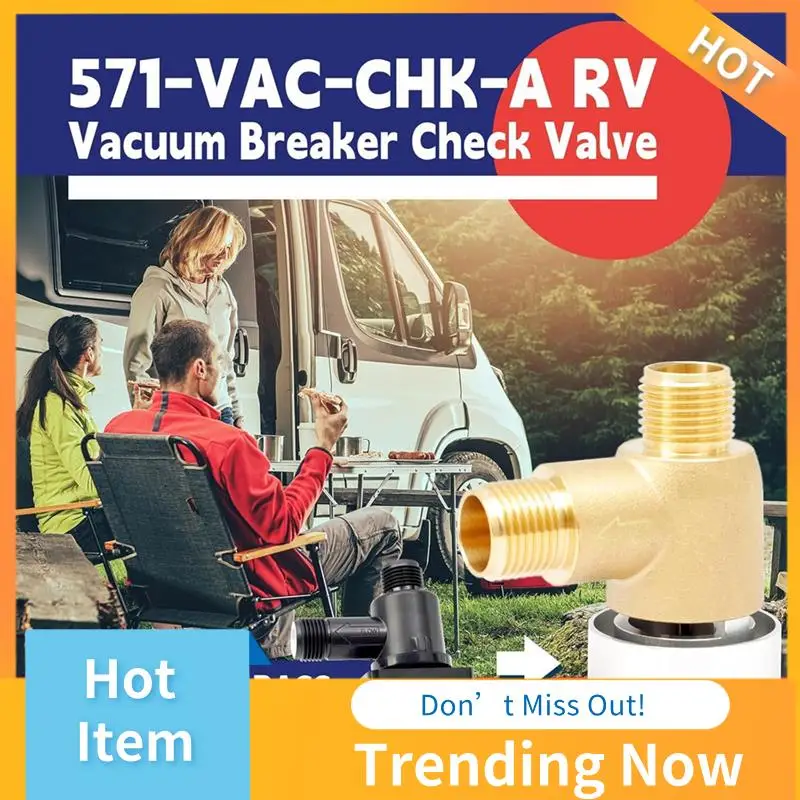 AB08-Brass RV Vacuum Breaker Check Valve, 571-VAC-CHK-A Trailer Flusher Check Valve Fit For 571 Check Valve Replace
AB08-Brass RV Vacuum Breaker Check Valve, 571-VAC-CHK-A Trailer Flusher Check Valve Fit For 571 Check Valve Replace