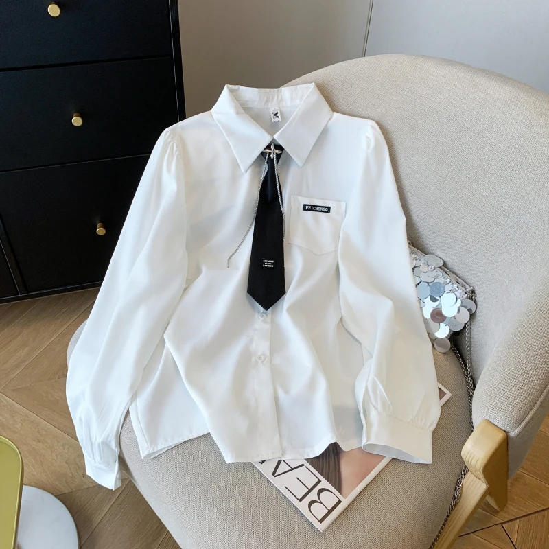 White Chiffon Shirt Women Korean Fashion Design Sense Long Sleeve Loose Solid Blouse Female Spring New Casual All Match Shirts
White Chiffon Shirt Women Korean Fashion Design Sense Long Sleeve Loose Solid Blouse Female Spring New Casual All Match Shirts