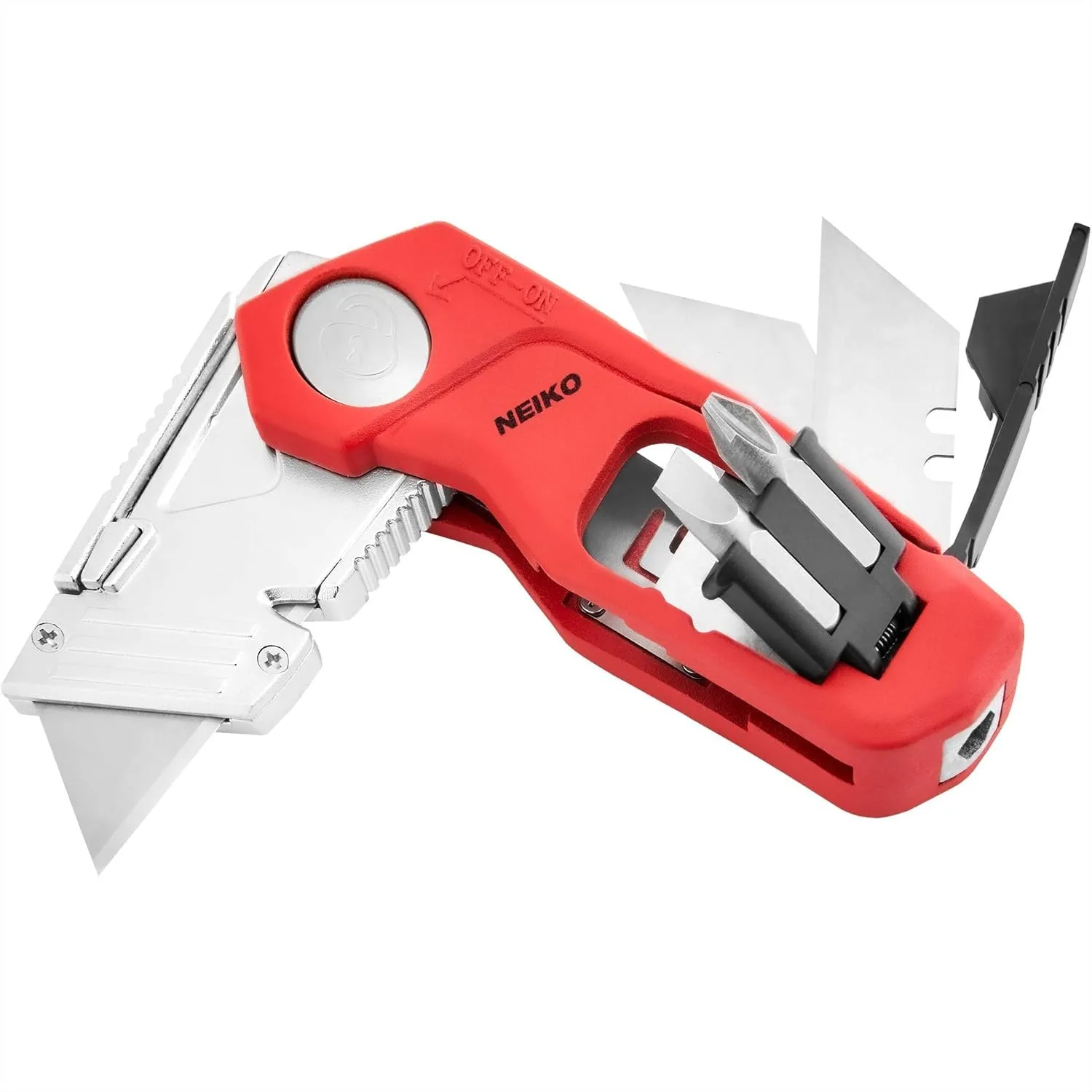 4-In-1 Folding Utility Knife Box Cutter With Wire Stripper And Bit Storage, Heavy Duty Work Knife For Carpet And Cardboard, Compact Pocket Knife For Men And Women
4-In-1 Folding Utility Knife Box Cutter With Wire Stripper And Bit Storage, Heavy Duty Work Knife For Carpet And Cardboard, Compact Pocket Knife For Men And Women