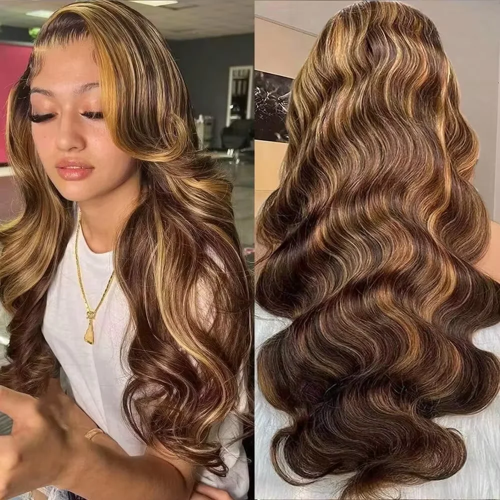 Highlight Wig Human Hair Body Wave Human Hair Wigs 13x4 13x6 Hd Lace Frontal Wig 4/27 Honey Blonde Ombre Colored Wigs For Women
Highlight Wig Human Hair Body Wave Human Hair Wigs 13x4 13x6 Hd Lace Frontal Wig 4/27 Honey Blonde Ombre Colored Wigs For Women