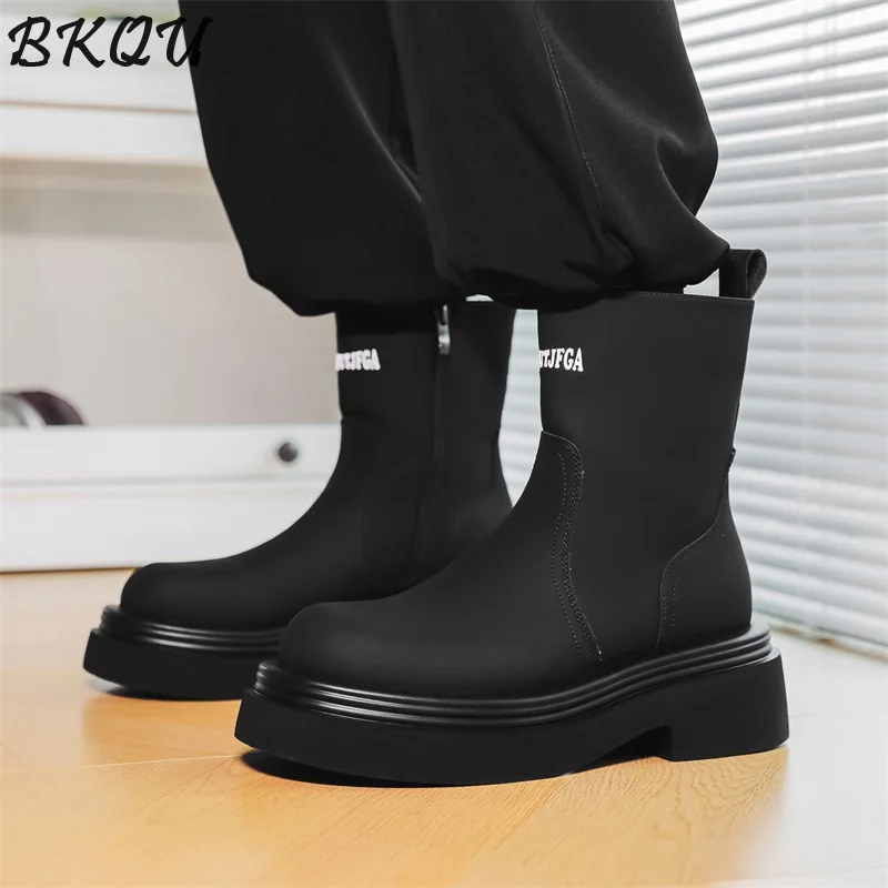 BKQU Chelsea Boots Men's 2025 Autumn British Style Thick-Topped Boot with Cowlie Cover for Winter Insulation and Warmth
BKQU Chelsea Boots Men's 2025 Autumn British Style Thick-Topped Boot with Cowlie Cover for Winter Insulation and Warmth