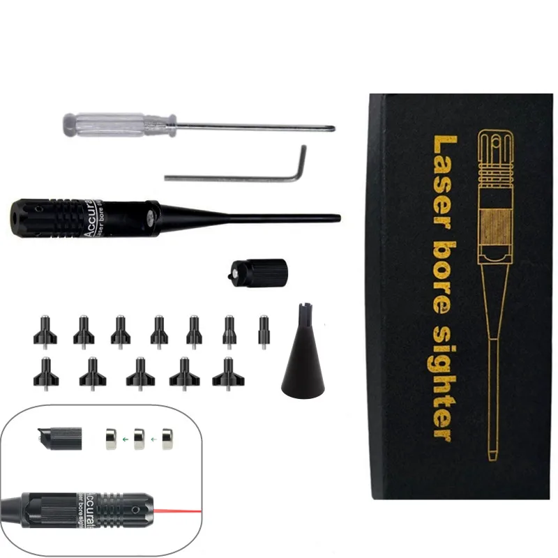 Laser Boresigher Kit 12 Adapters .177 .22 to 12GA Tactical Laser Collimator Boresighter
Laser Boresigher Kit 12 Adapters .177 .22 to 12GA Tactical Laser Collimator Boresighter