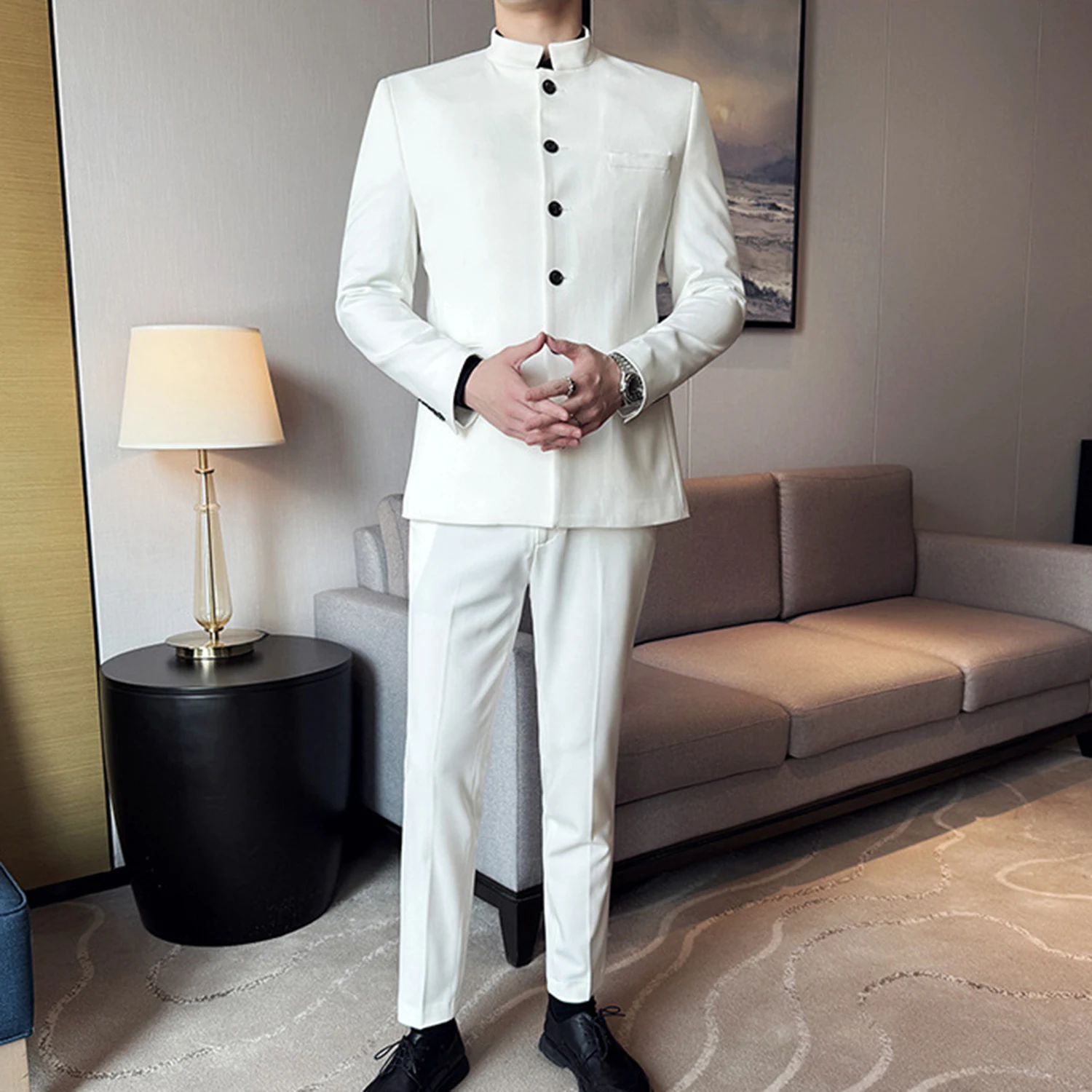 Allingentle White Man'S Suits 2 Pieces Wedding Suit Sigle Breasted Blazer & Pants Business Formal Men Suit Customized
Allingentle White Man'S Suits 2 Pieces Wedding Suit Sigle Breasted Blazer & Pants Business Formal Men Suit Customized