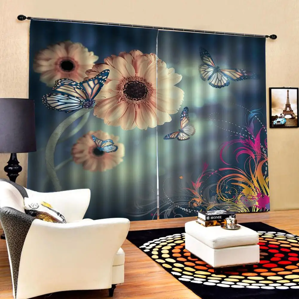 3D Curtain Luxury Blackout Window Curtain Living Room flower butterfly curtains for bedroom Blackout curtain
3D Curtain Luxury Blackout Window Curtain Living Room flower butterfly curtains for bedroom Blackout curtain