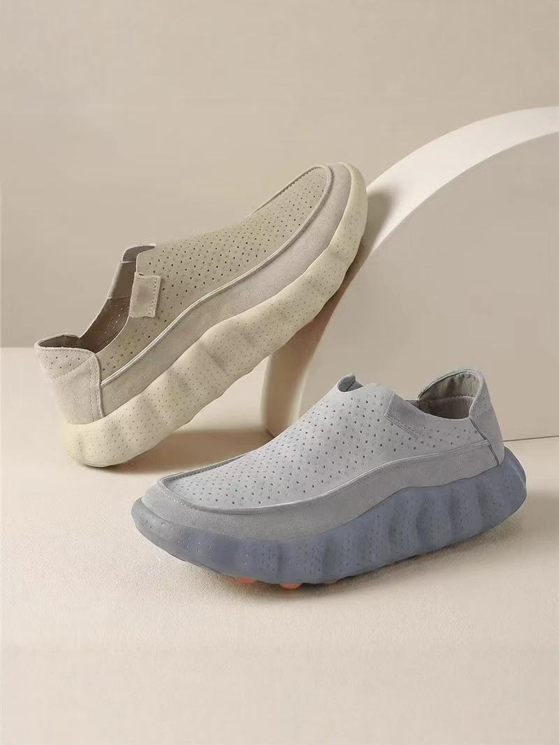Men's Summer Slip-On Breathable Hollow out Thick Bottom Anti-Slip Soft Sole Casual Bean Bean Shoes Comfortable Daily Wear
Men's Summer Slip-On Breathable Hollow out Thick Bottom Anti-Slip Soft Sole Casual Bean Bean Shoes Comfortable Daily Wear