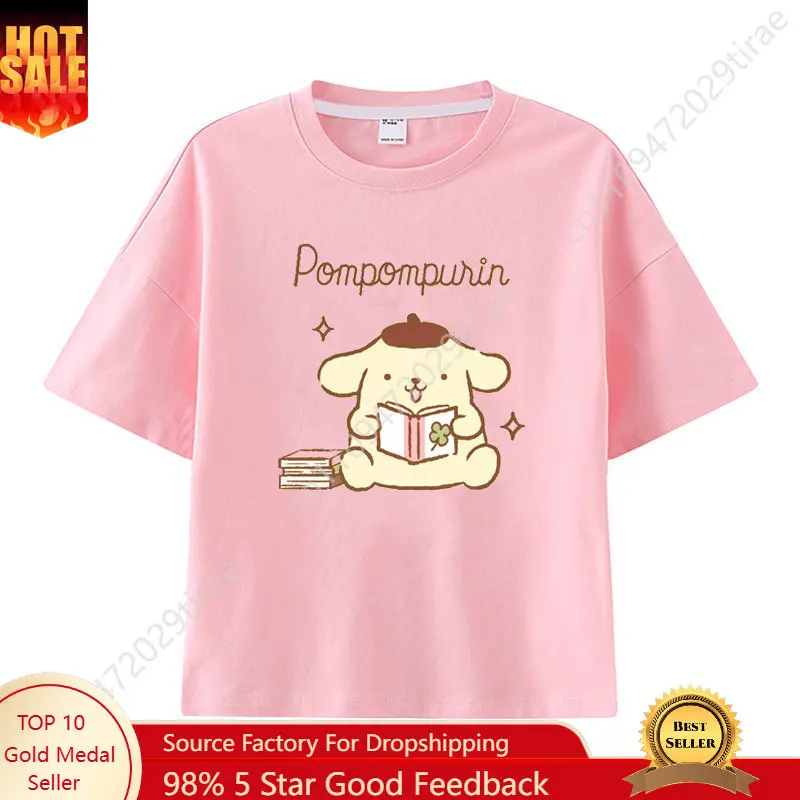 Pudding Dog Pompom Purin Printed T-shirt Comfortable Pure Cotton Loose Top Round Neck ParentOutfit
Pudding Dog Pompom Purin Printed T-shirt Comfortable Pure Cotton Loose Top Round Neck ParentOutfit