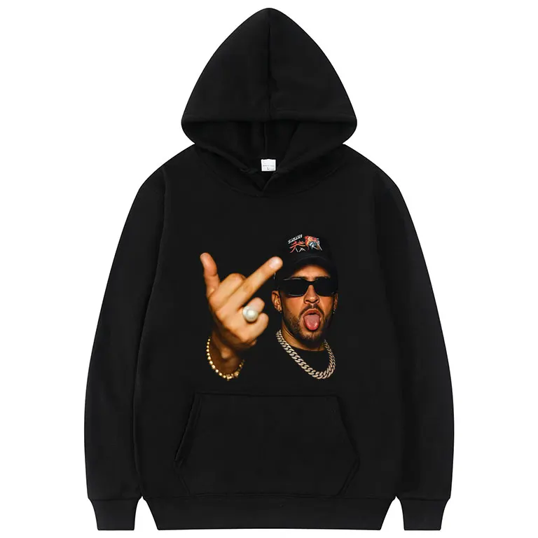 Rapper Bad Bunny Face Same Style Print Hoodie Men Women Fashion Hip Hop Oversized Pullover Hoodies Male Casual Vintage Tracksuit
Rapper Bad Bunny Face Same Style Print Hoodie Men Women Fashion Hip Hop Oversized Pullover Hoodies Male Casual Vintage Tracksuit