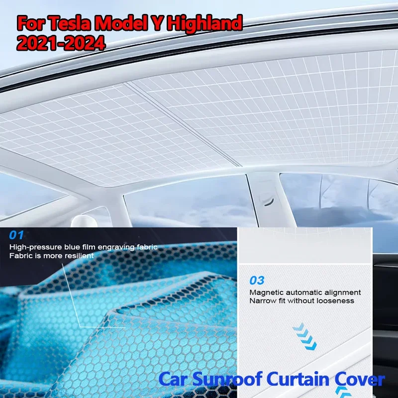 For Tesla Model Y 2021-2024 Model 3 2024-2025 Magnetic Roof Sunscreen Curtain Set Car Sunroof Shade Retractable Sun Visor
For Tesla Model Y 2021-2024 Model 3 2024-2025 Magnetic Roof Sunscreen Curtain Set Car Sunroof Shade Retractable Sun Visor