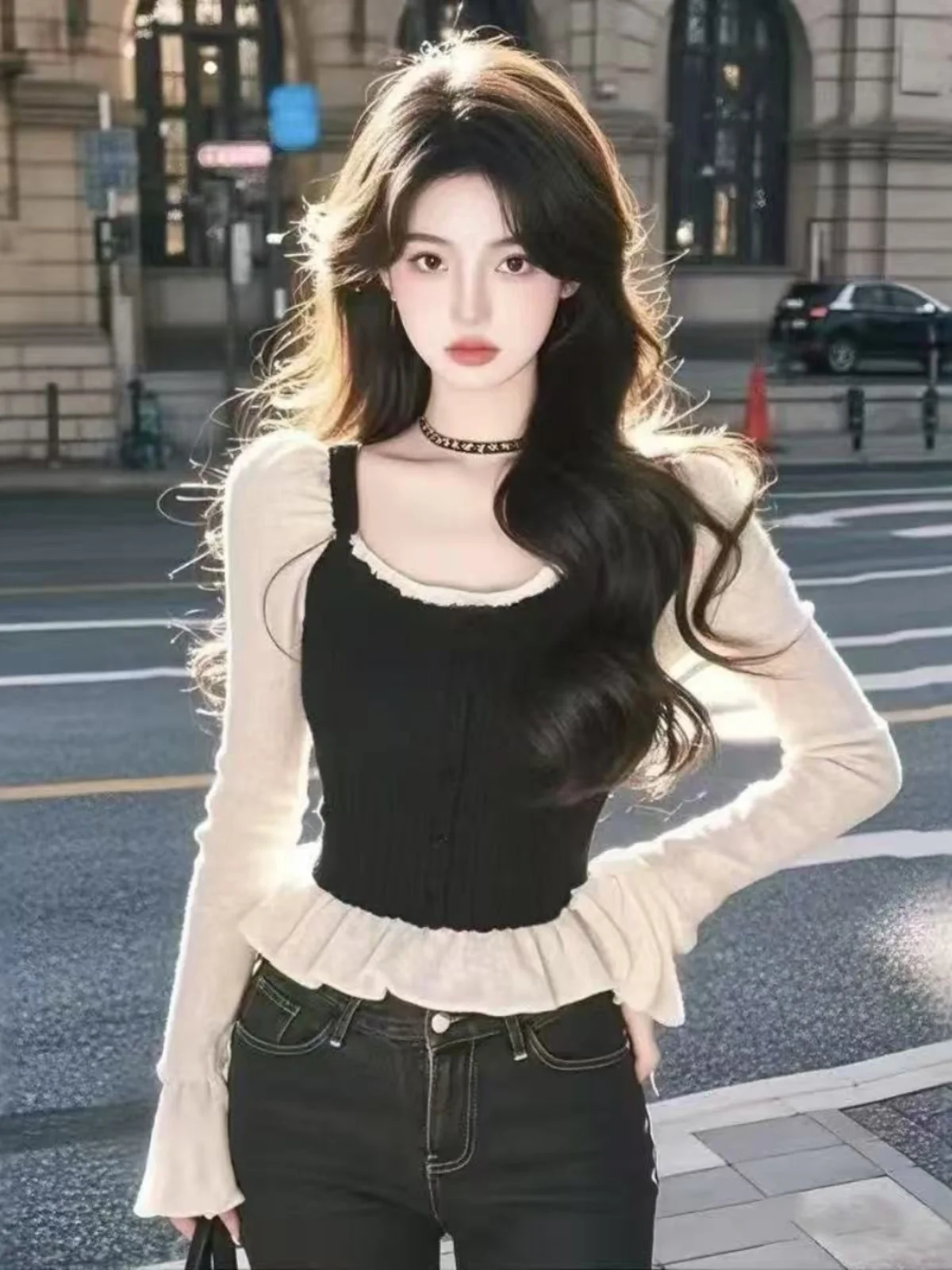 Ele Bla Bell Sve Top Korean Lazy Sle Faionable Spring Autumn Women's Knitted Sweater Slim Fit Long Sve round ...
Ele Bla Bell Sve Top Korean Lazy Sle Faionable Spring Autumn Women's Knitted Sweater Slim Fit Long Sve round ...