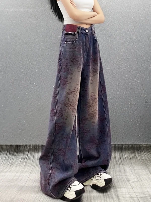 Spring High Waist Wide Leg Jeans Women's Embroidered Waed Denim Pants Casual Sle Multi-ket High Sensation Street Sle
Spring High Waist Wide Leg Jeans Women's Embroidered Waed Denim Pants Casual Sle Multi-ket High Sensation Street Sle
