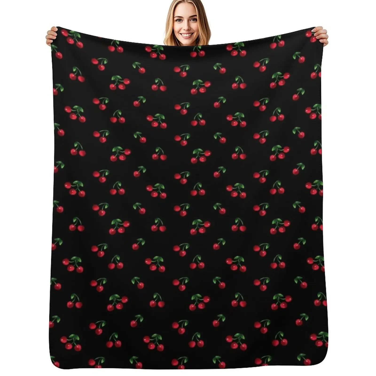 Black Sweet cherry pattern Throw Blanket Travel Size Cozy Blanket for Plane Train
Black Sweet cherry pattern Throw Blanket Travel Size Cozy Blanket for Plane Train