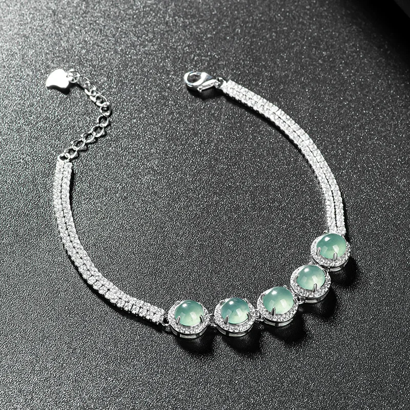 High End Natural A-grade Jadeite Blue Water Egg Face Bracelet S925 Silver Inlaid Ice Type Jade For Women's Fashionable Jewelry
High End Natural A-grade Jadeite Blue Water Egg Face Bracelet S925 Silver Inlaid Ice Type Jade For Women's Fashionable Jewelry