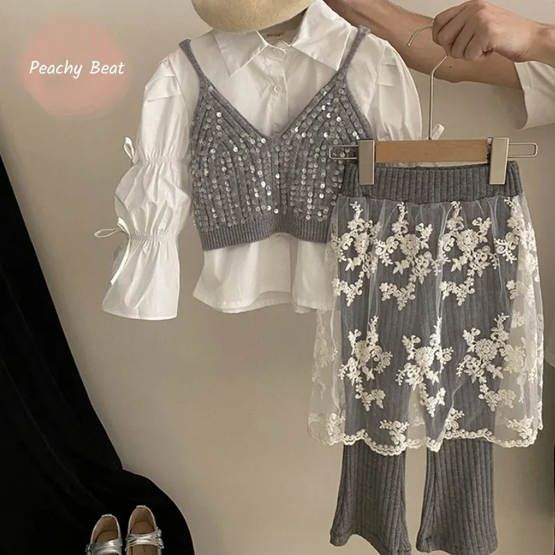 Fashion Baby Girl Ruffled Bow Shirt+Sequins Vest+Pant 3PCS Infant Toddler Child Clothes Set Spring Autumn Baby Clothes 1-12Y
Fashion Baby Girl Ruffled Bow Shirt+Sequins Vest+Pant 3PCS Infant Toddler Child Clothes Set Spring Autumn Baby Clothes 1-12Y