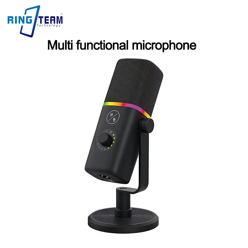 USB/XLR микрофон для стриминга с RGB-подсветкой и эффектом потока - ветрозащитный чехол, настольная подставка для подкастов и игр
USB/XLR микрофон для стриминга с RGB-подсветкой и эффектом потока - ветрозащитный чехол, настольная подставка для подкастов и игр