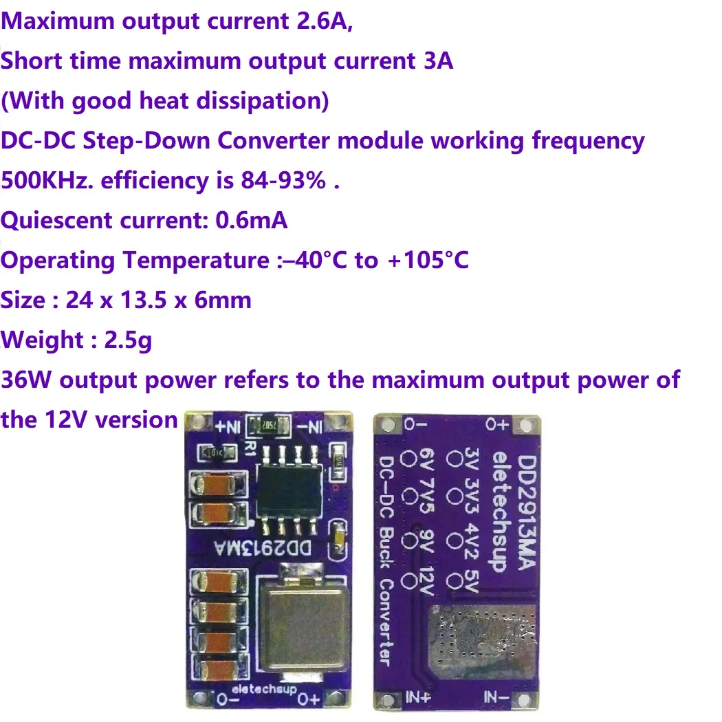 DC 5-30V to 3V 3.3V 4.2V 5V 6V 7.5V 9V 12V Power Supply 36W Synchronous DC-DC Buck Converter Module for 3D Printer Motor LED
DC 5-30V to 3V 3.3V 4.2V 5V 6V 7.5V 9V 12V Power Supply 36W Synchronous DC-DC Buck Converter Module for 3D Printer Motor LED