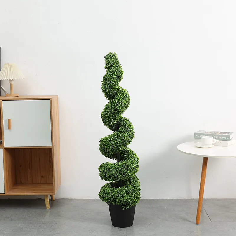 Indoor Decoration Spiral Tree Boxwood Silk Artificial Tree Commercial Scene Landscape Arrangement Durable High Simulation Leaves
Indoor Decoration Spiral Tree Boxwood Silk Artificial Tree Commercial Scene Landscape Arrangement Durable High Simulation Leaves
