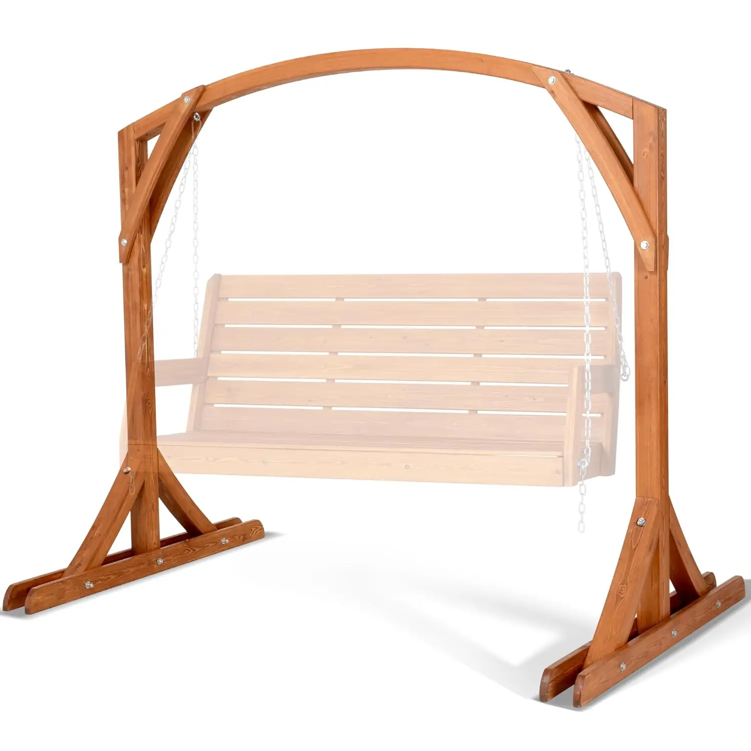 Heavy Duty Wooden Swing Frame, Stable Frame Porch Swing Bench Stand for Patio, Backyard, 800 lbs Capacity, Brown, Customized
Heavy Duty Wooden Swing Frame, Stable Frame Porch Swing Bench Stand for Patio, Backyard, 800 lbs Capacity, Brown, Customized