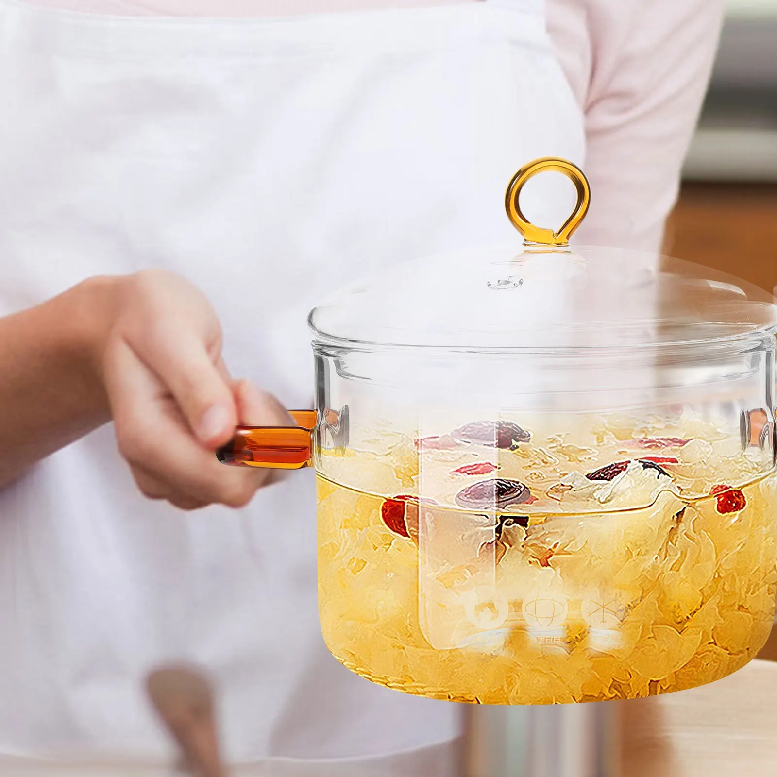 Стеклянная кастрюля для тушения, 2 л, термостойкая прозрачная кастрюля для кастрюли, безопасная для микроволновой печи, нескользящая основа, дизайн с двойной ручкой, рамэн для супа
Стеклянная кастрюля для тушения, 2 л, термостойкая прозрачная кастрюля для кастрюли, безопасная для микроволновой печи, нескользящая основа, дизайн с двойной ручкой, рамэн для супа