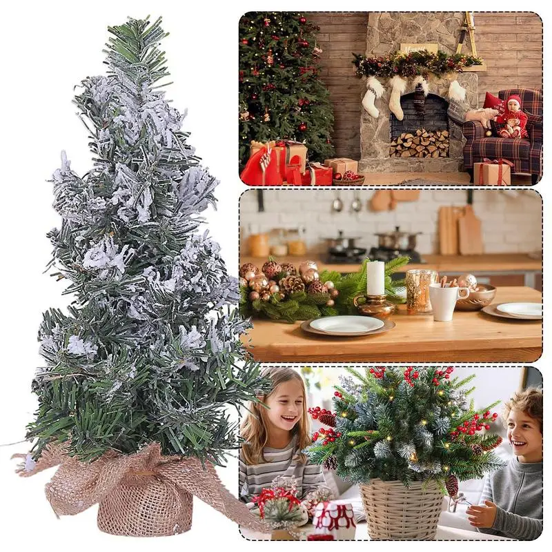 Mini Christmas Tree with Burlap Base Desktop Ornament 20cm 30cm Cute Miniature Christmas Tree Holiday Home Crafts Decoration
Mini Christmas Tree with Burlap Base Desktop Ornament 20cm 30cm Cute Miniature Christmas Tree Holiday Home Crafts Decoration