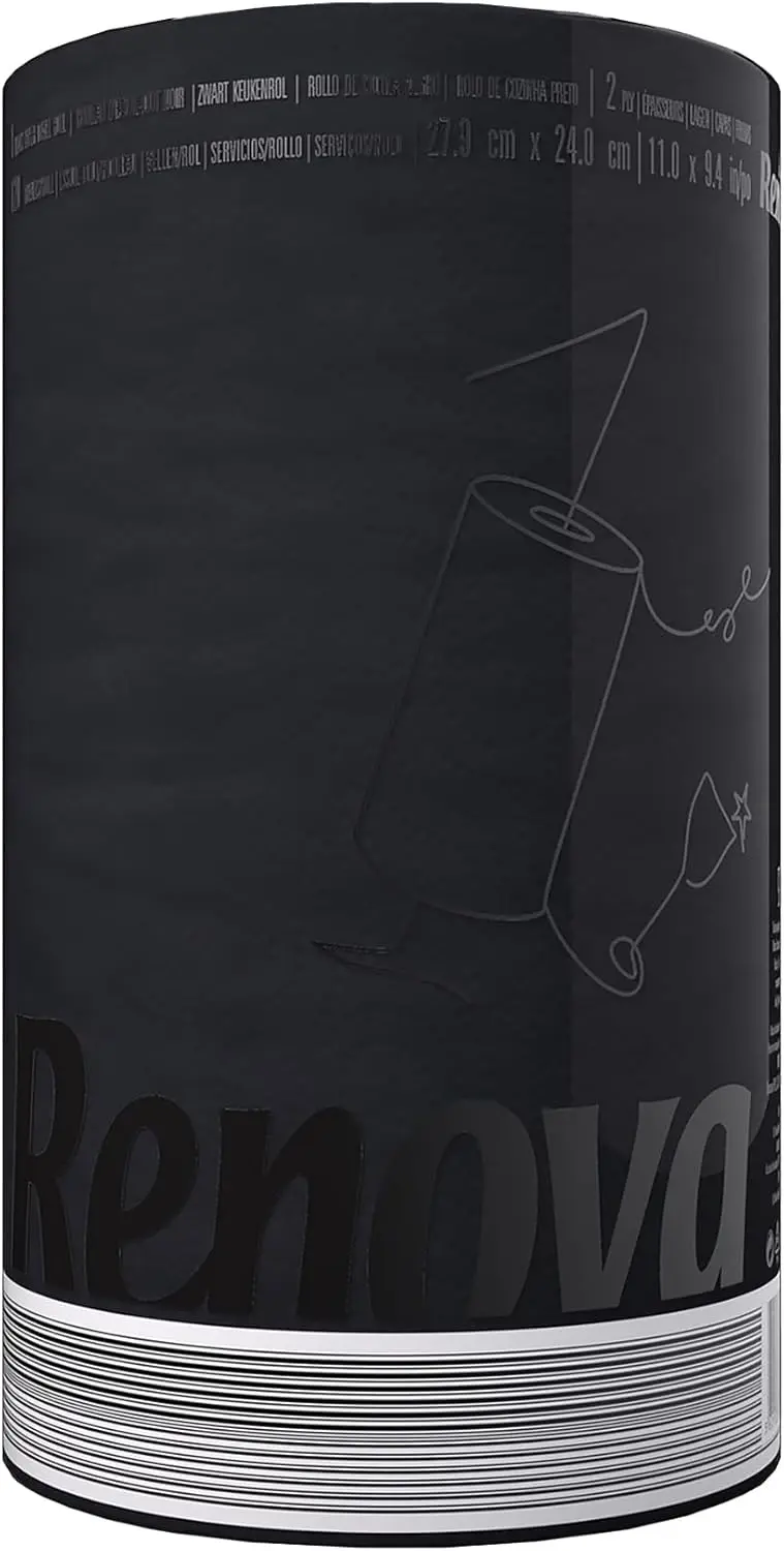 Black Paper Towel - 2 Ply, 120 Sheets, Highly Absorbent, FSC Certified, Sustainable, Home or Office Use, 1 Roll
Black Paper Towel - 2 Ply, 120 Sheets, Highly Absorbent, FSC Certified, Sustainable, Home or Office Use, 1 Roll