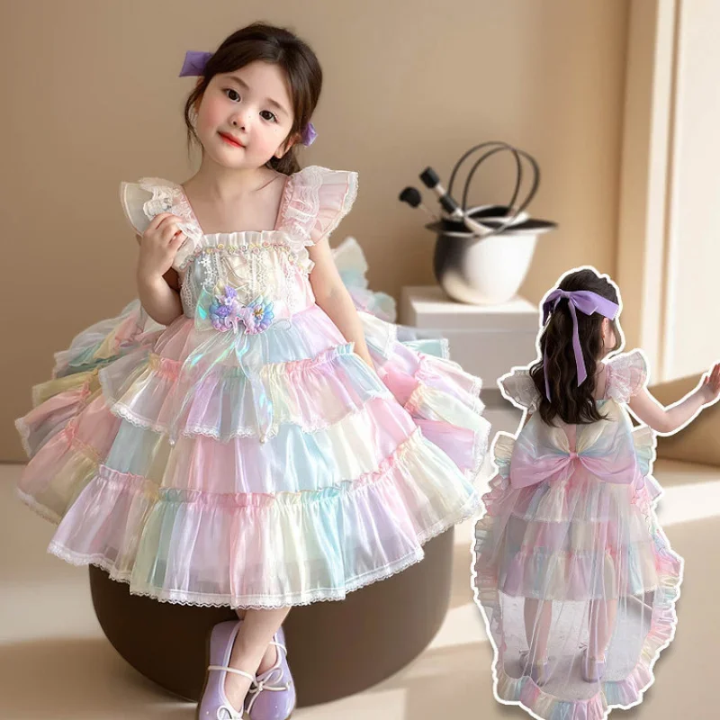 Detachable Veils Princess Dress 2025Girls' Summer New Sleeveless Colorful Cake
Detachable Veils Princess Dress 2025Girls' Summer New Sleeveless Colorful Cake