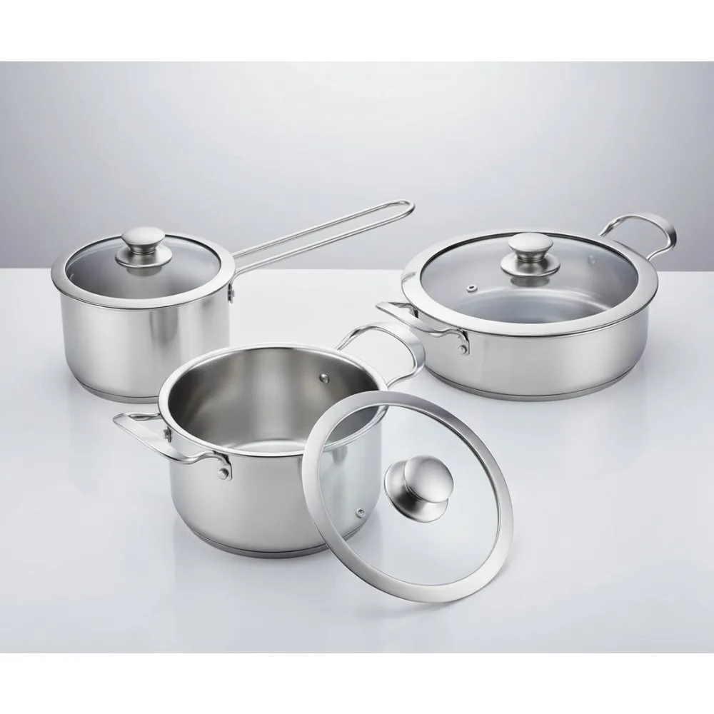 Набор посуды из нержавеющей стали из 6 предметов, индукционные кастрюли и сковородки с антипригарным покрытием для газовых/электрических плит, предметы первой необходимости для кухни, можно мыть в посудомоечной машине
Набор посуды из нержавеющей стали из 6 предметов, индукционные кастрюли и сковородки с антипригарным покрытием для газовых/электрических плит, предметы первой необходимости для кухни, можно мыть в посудомоечной машине
