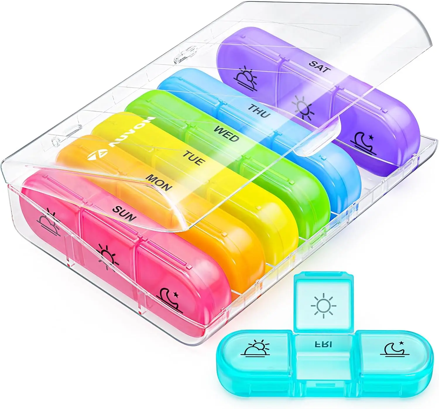 Large 7 Day Pill Organizer 3 Times a Day, Portable Weekly Pill Case for Medication, Vitamins & Fish Oil
Large 7 Day Pill Organizer 3 Times a Day, Portable Weekly Pill Case for Medication, Vitamins & Fish Oil