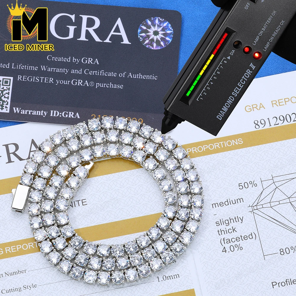 3/4/5mm Moissanite S925 Silver Tennis Chain For Women Men Iced Out Chain Hip Hop Jewelry Pass Diamonds Tester With GRA Free Ship
3/4/5mm Moissanite S925 Silver Tennis Chain For Women Men Iced Out Chain Hip Hop Jewelry Pass Diamonds Tester With GRA Free Ship
