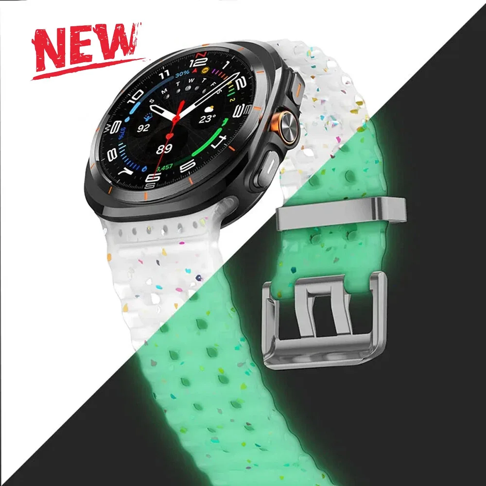 Светящийся силиконовый ремешок для Samsung Galaxy Watch 7 Ultra 47 мм, браслет для умных часов Galaxy Watch 7 Ultra, мужской и женский Correa
Светящийся силиконовый ремешок для Samsung Galaxy Watch 7 Ultra 47 мм, браслет для умных часов Galaxy Watch 7 Ultra, мужской и женский Correa